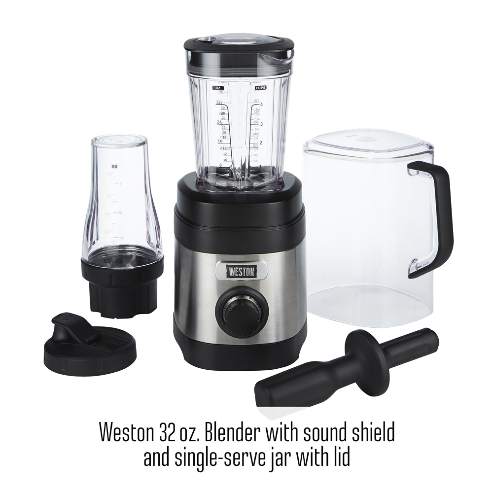 Weston 32 Ounce Blender with Personal To Go Jar & Blender Bible Recipe Book