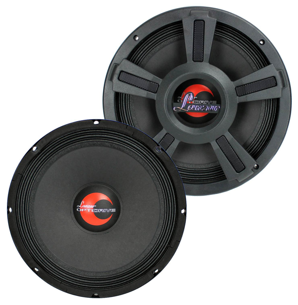 4) Lanzar OPTI10MI 10" 4000 Watt 4-Ohm High Power Mid Bass Car Audio Speakers