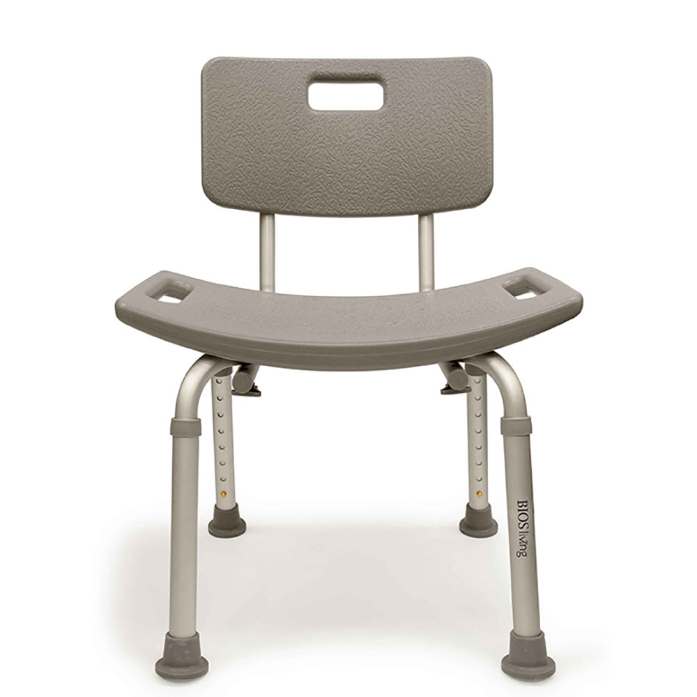 Bios Living 250 Pound Support Non Slip Adjustable Bath Bench with Back (2 Pack)