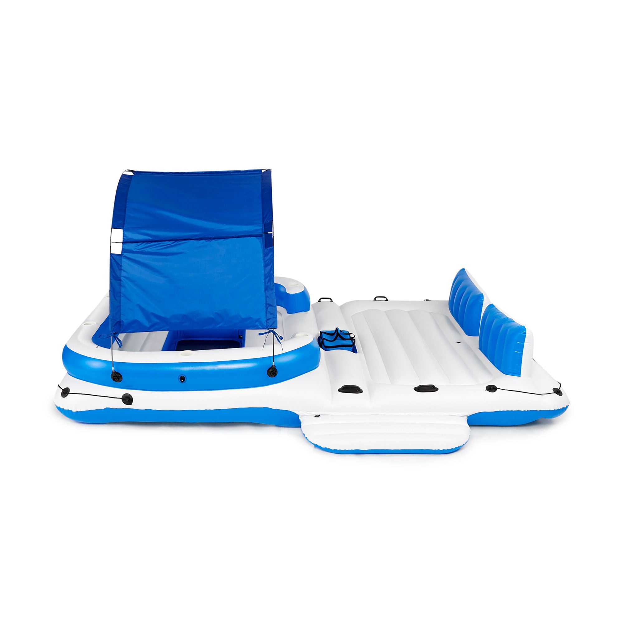 Intex 57272EP Adult 5 Seat Inflatable Island Lounge & 43105E 6 Person Pool Raft