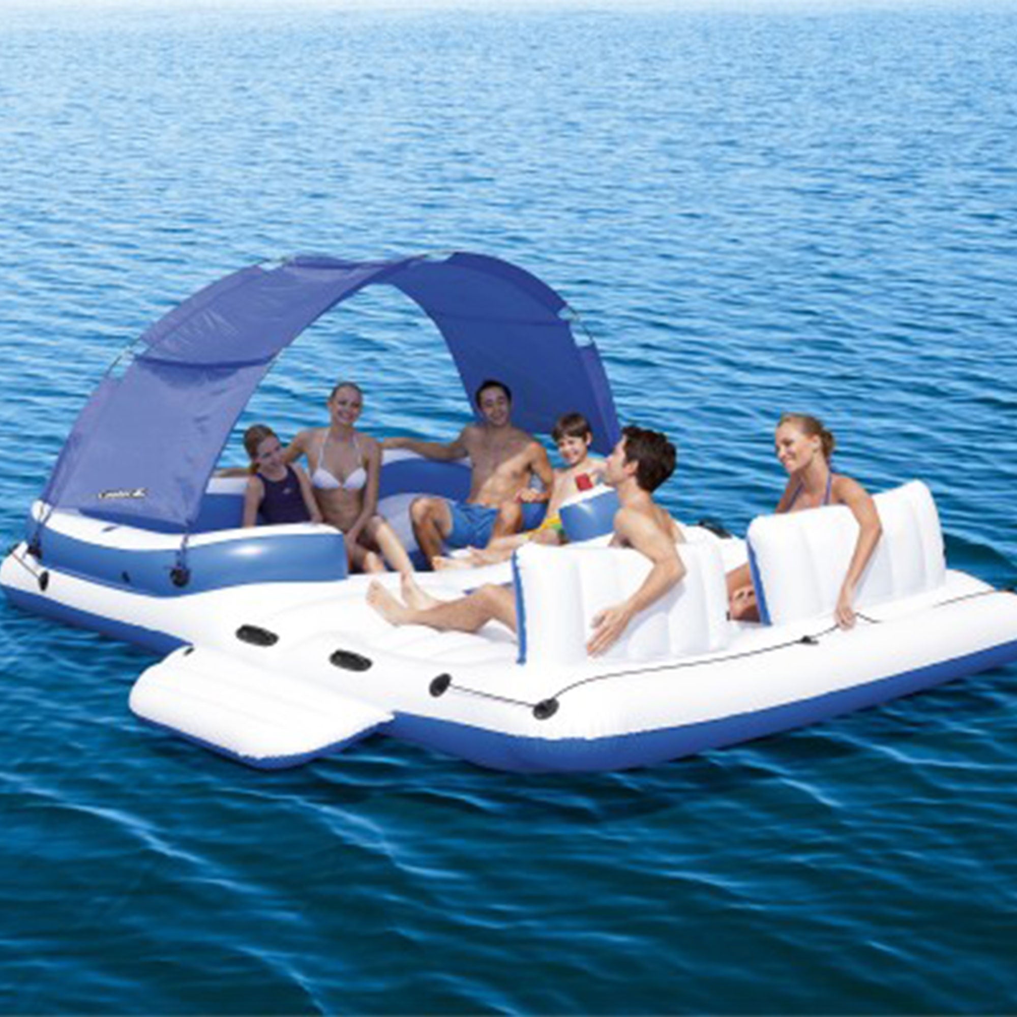 Bestway 153"x108" Tropical Breeze Large Floating Island Loung (2 Pack)(Open Box) - VMInnovations