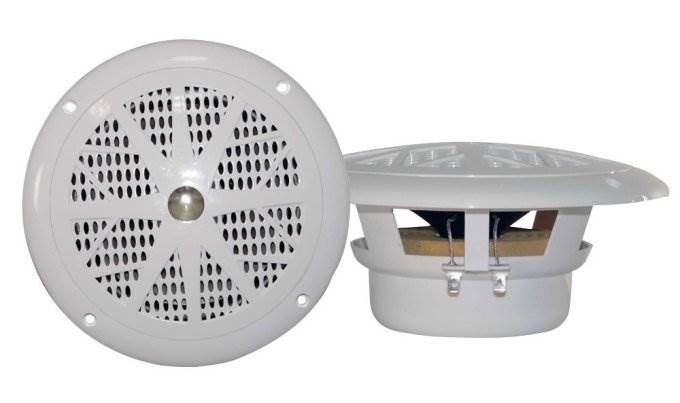 2) Pyle PLMR41W 4" 100W Marine Speakers White + 2) Kicker 4" Tower Enclosures - VMInnovations