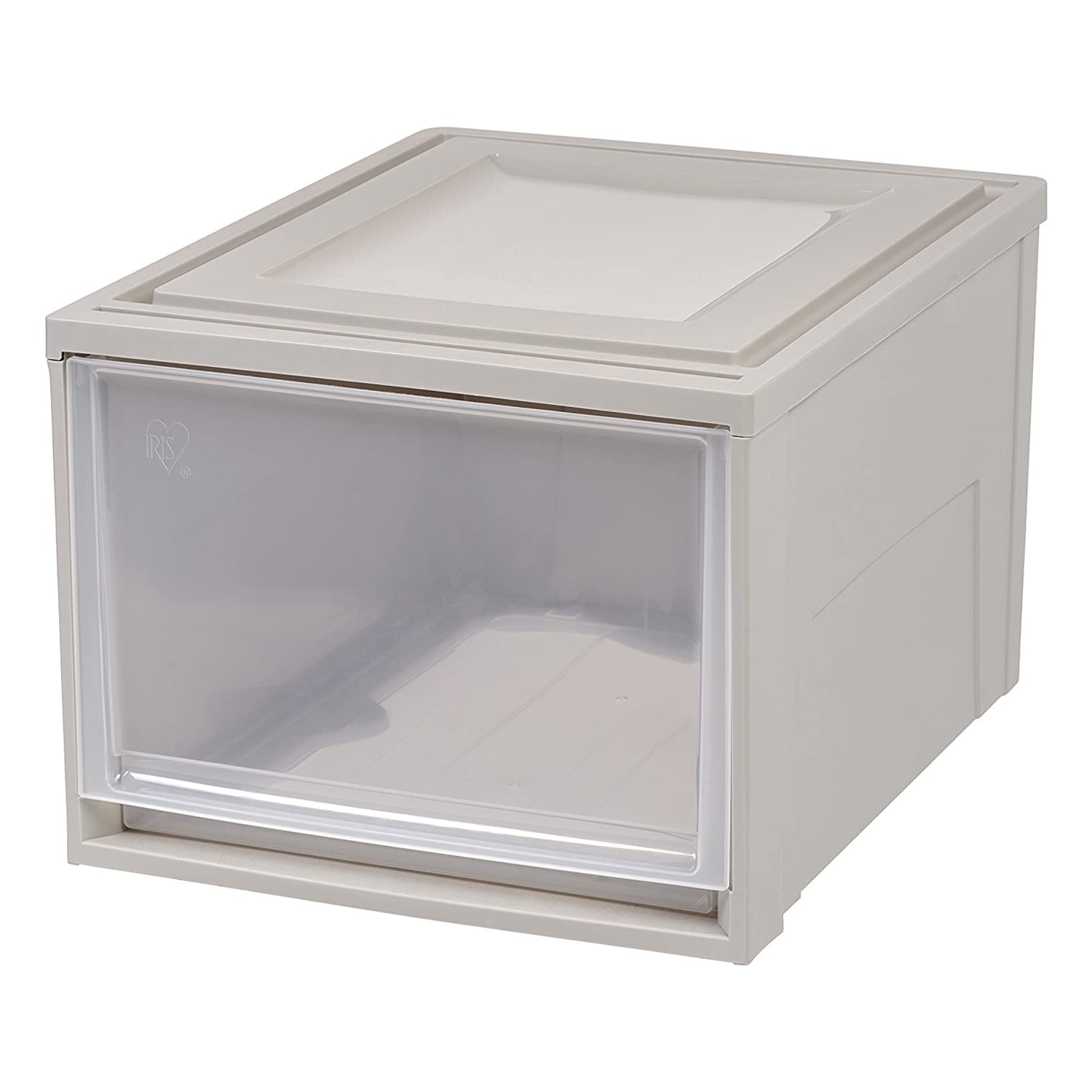 IRIS USA 43 Quart Secure Stackable Deep Box Storage Chest Drawer, Gray (3 Pack)