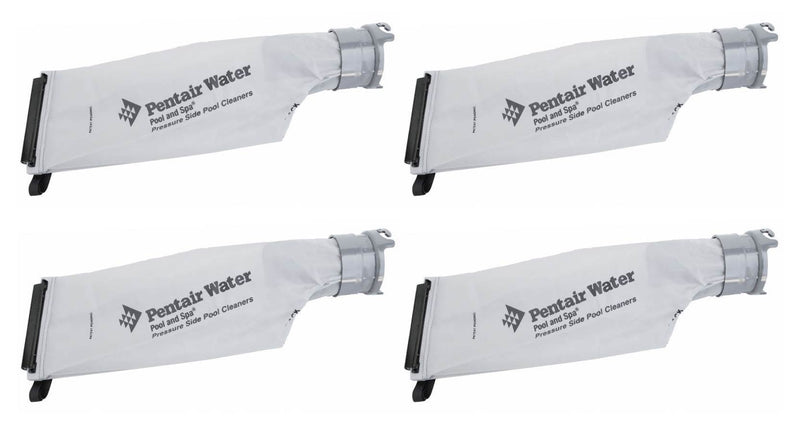 4) Pentair 360009 Letro Legend Snap Lock Cleaner Gray Replacement Debris Bags