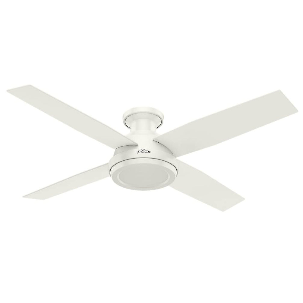 Hunter Dempsey 52" Indoor Low Ceiling Fan with Remote Control, White (Damaged)