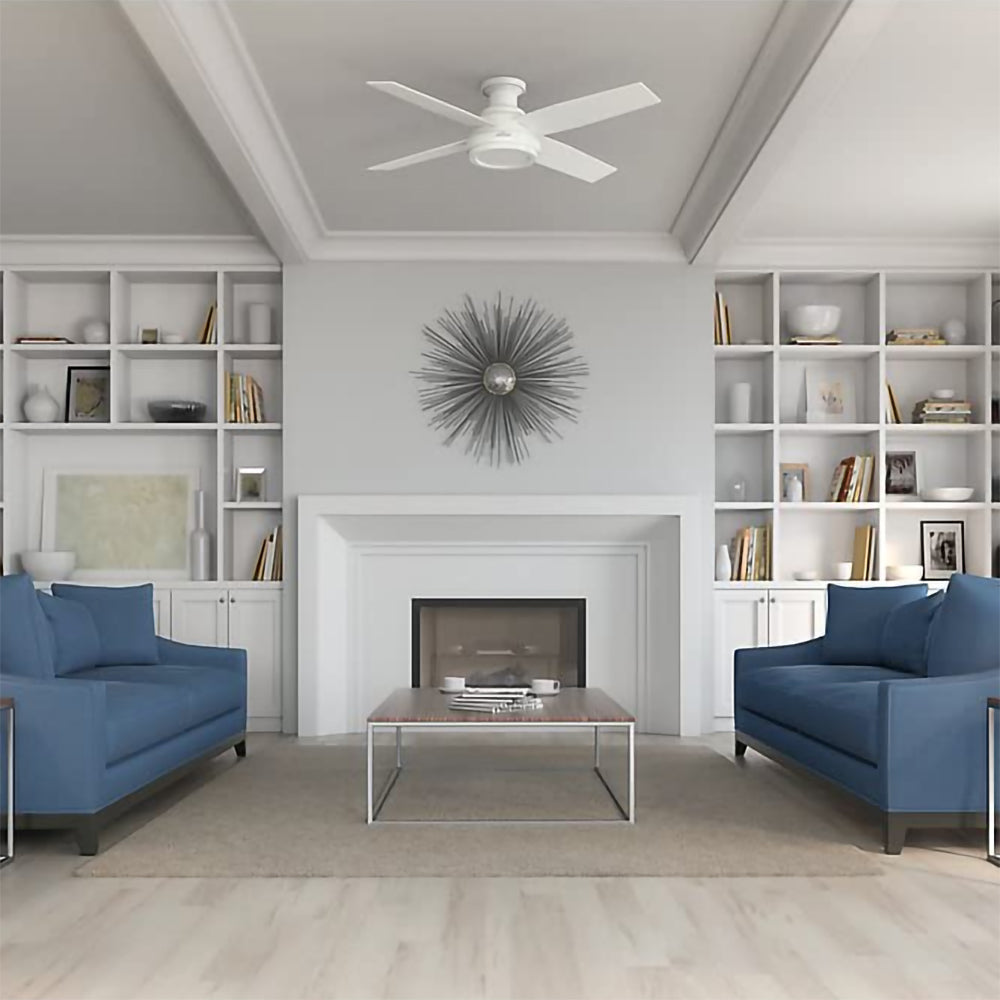 Hunter Dempsey 52" Indoor Ceiling Fan with Remote Control, White (For Parts)
