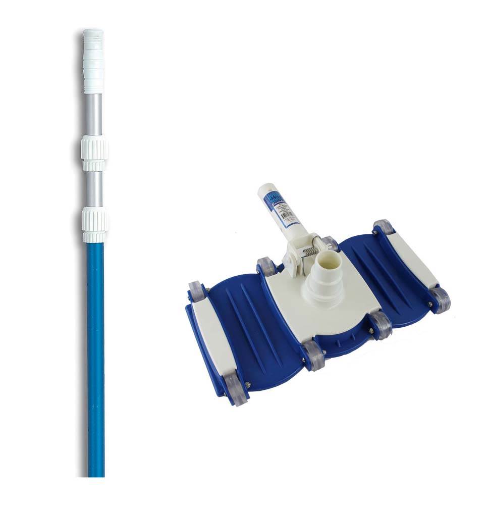 Hydrotools 8150 Swimming Pool Vacuum Cleaner Vac Head w/ 5'-15' Telescopic Pole