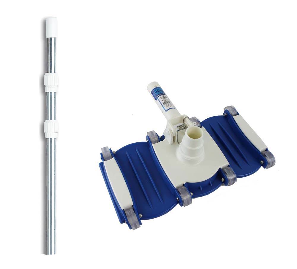 Hydrotools 8150 Swimming Pool Vacuum Cleaner Vac Head w/ 4'-12' Telescopic Pole