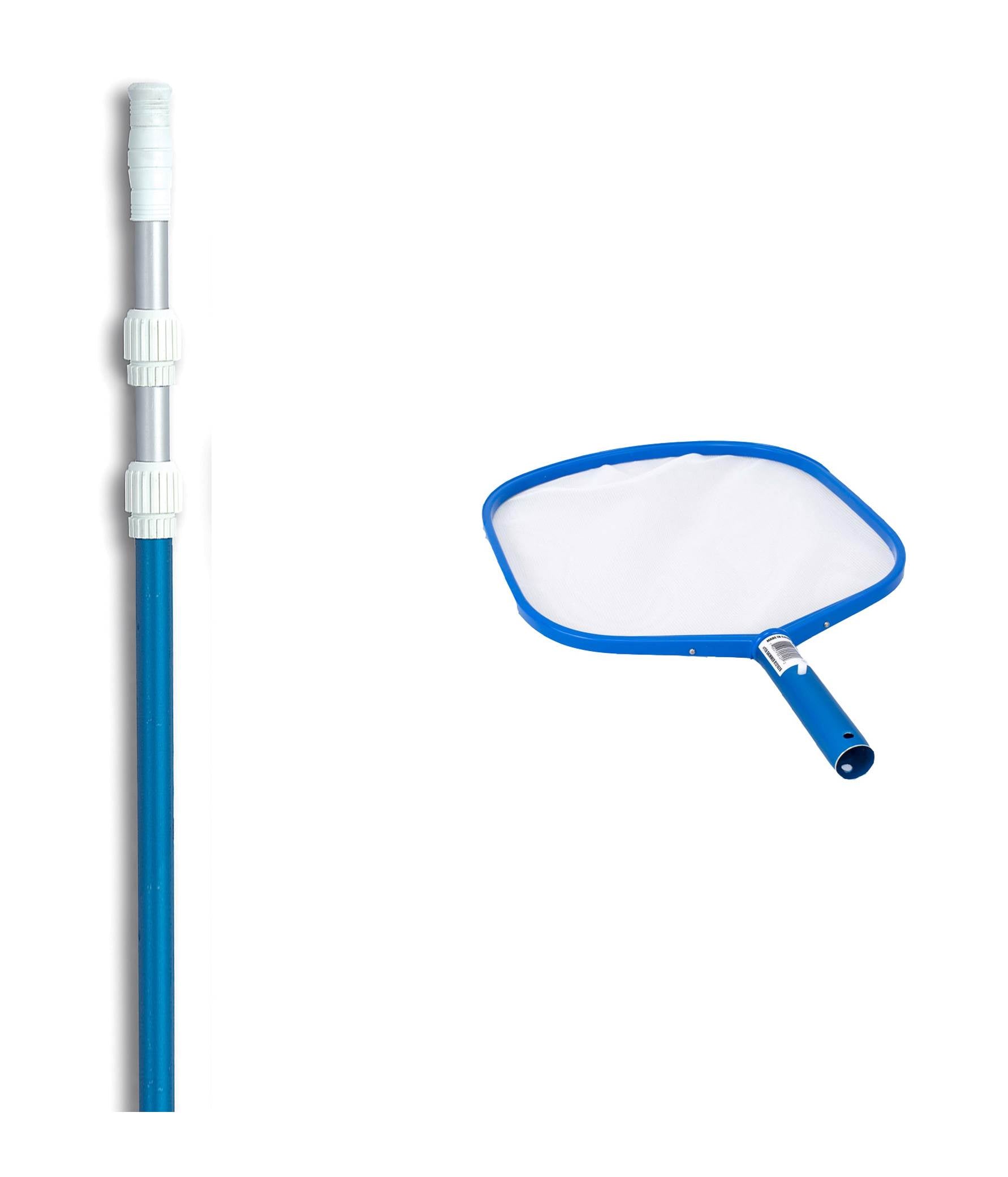 Pentair R121026 Pool Spa Hand Leaf Skimmer Mesh Net w/ 5'-15' Telescopic Pole - VMInnovations