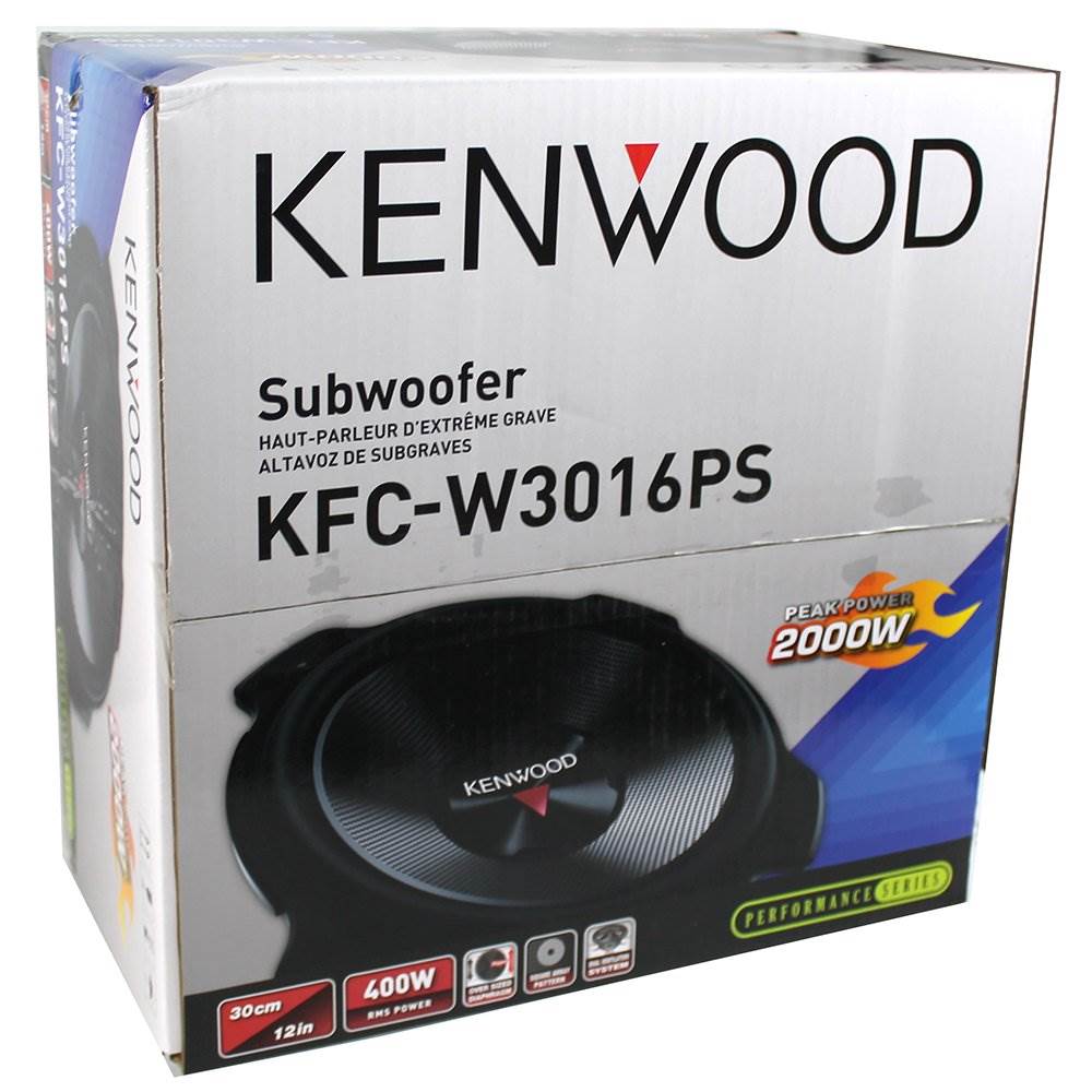 Kenwood 12 Inch 2000 Watt 4 Ohm Single Voice Coil Audio Subwoofer (Used)