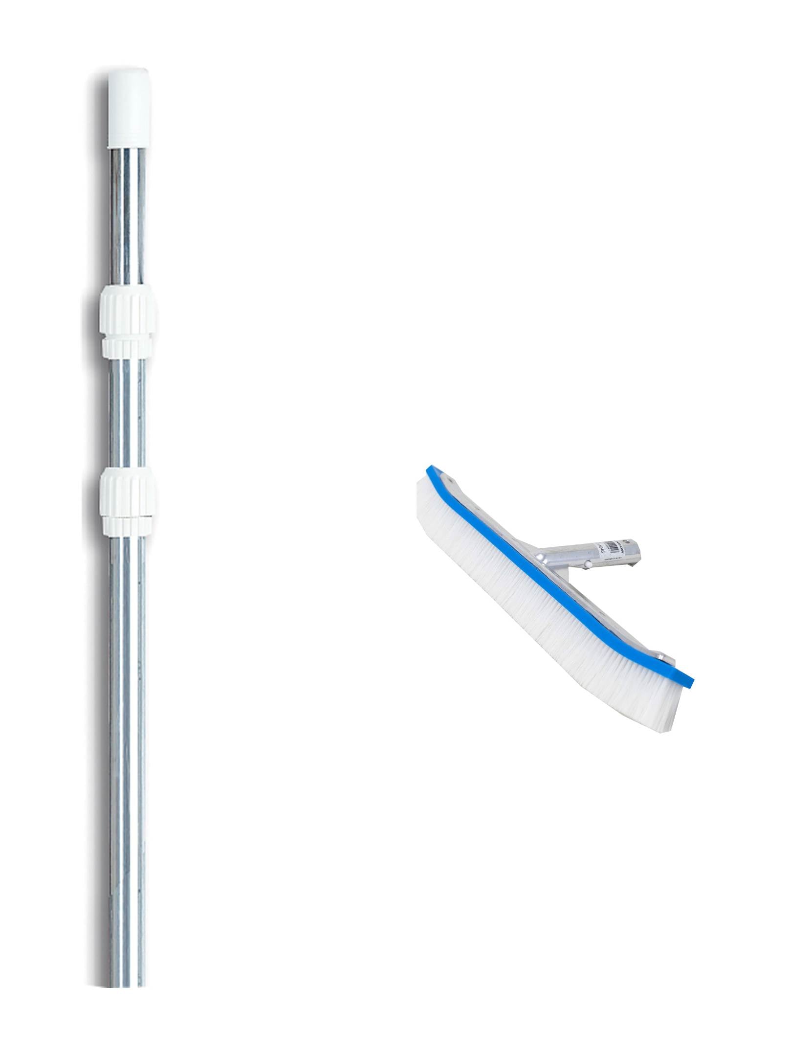 Pentair R111046 18" Curved Swimming Pool Spa Brush w/ 4'-12' Telescopic Pole - VMInnovations