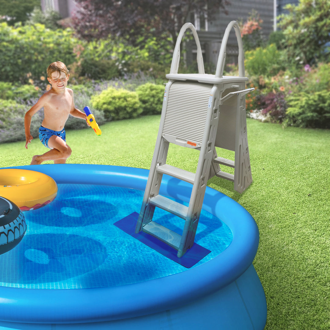 Confer Plastics A-Frame Pool Ladder & Hydrotools by Swimline 9"x36" Ladder Mat - VMInnovations