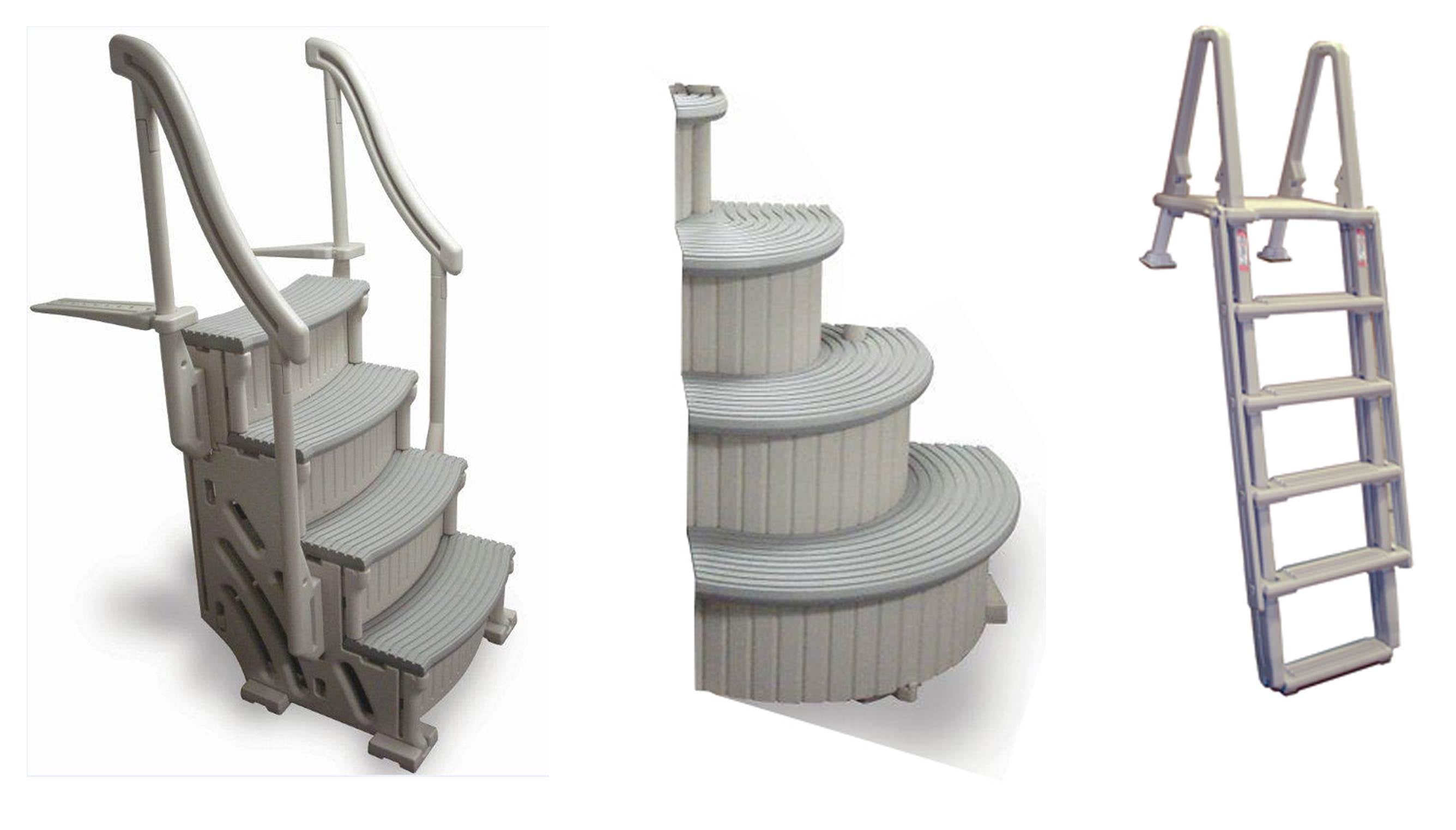 Confer Above Ground Pool Curved Entry System Ladder + Add-on + 8100X Ladder - VMInnovations