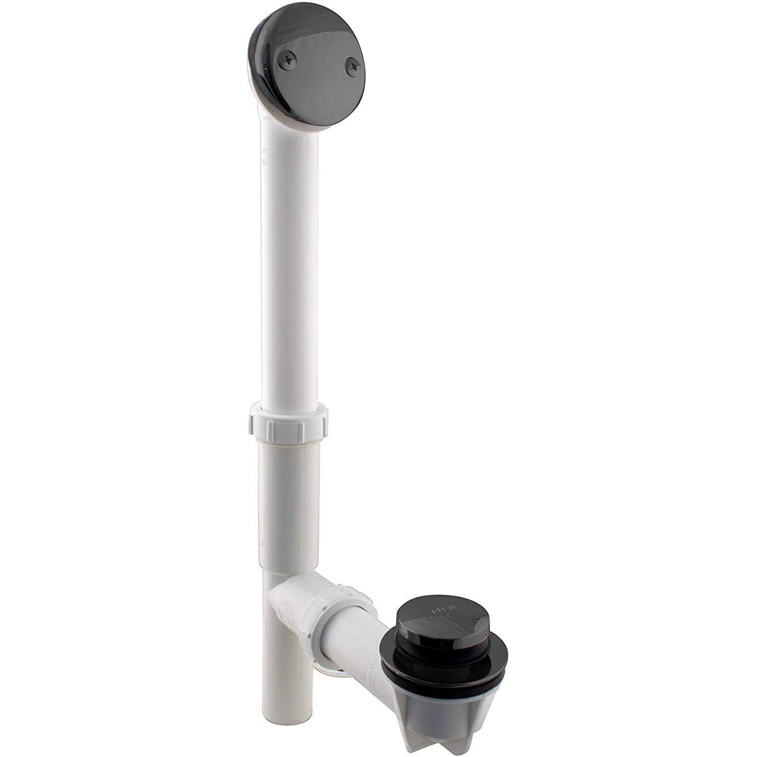 Westbrass 593244-62 Polymer Metal Overflow Tiptoe Bath Drain, Black (1 Pack) - VMInnovations