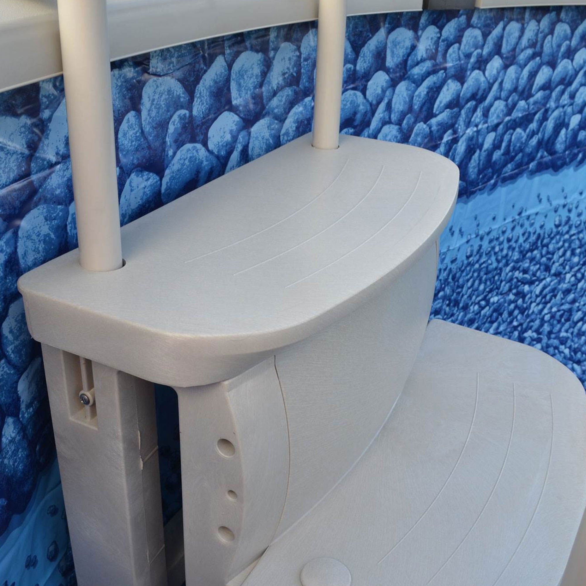 Main Access iStep Above Ground Pool Entry Steps Ladder w/ LED Light + 2 Weights - VMInnovations
