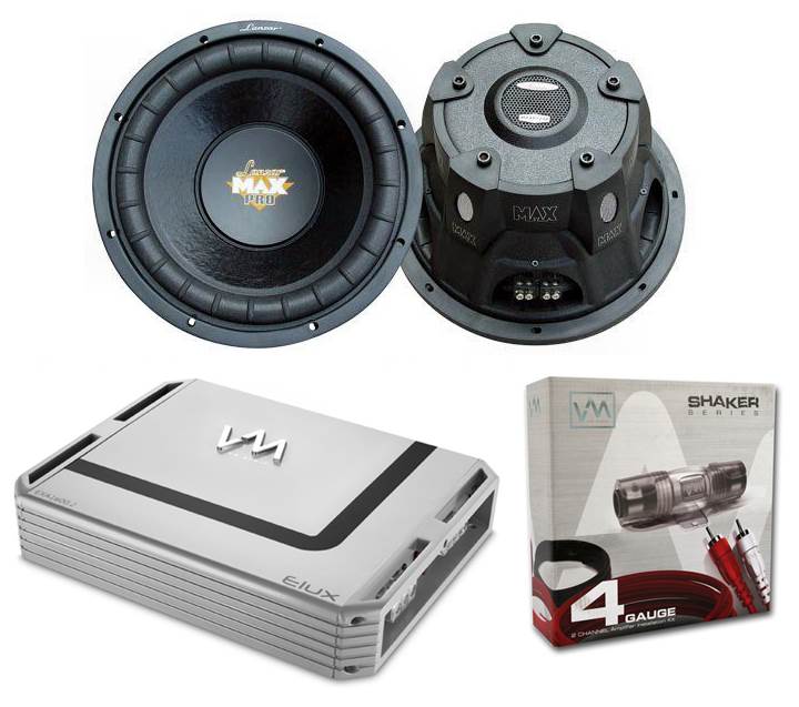 2) Lanzar MAXP84 8" 1600W Car Subwoofers + 1600W 2-Channel Amplifier + Amp Kit - VMInnovations