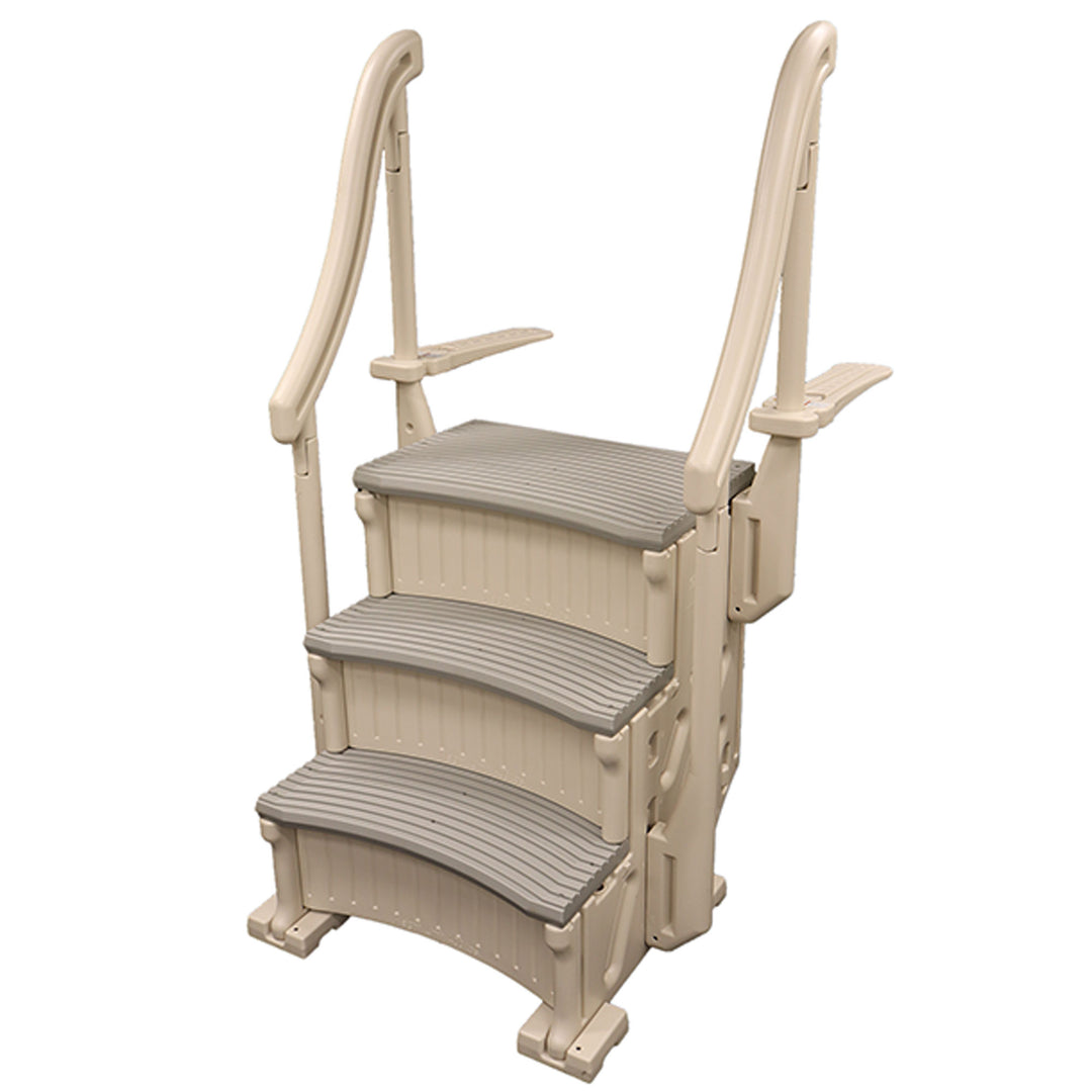 Confer Plastics Curved In-Pool 3 Step Ladder System, Stairs for In Ground Pool - VMInnovations