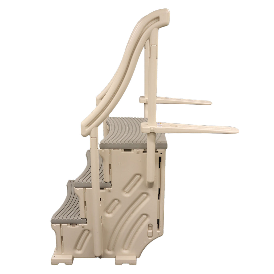Confer Plastics Curved In-Pool 3 Step Ladder System, Stairs for In Ground Pool - VMInnovations