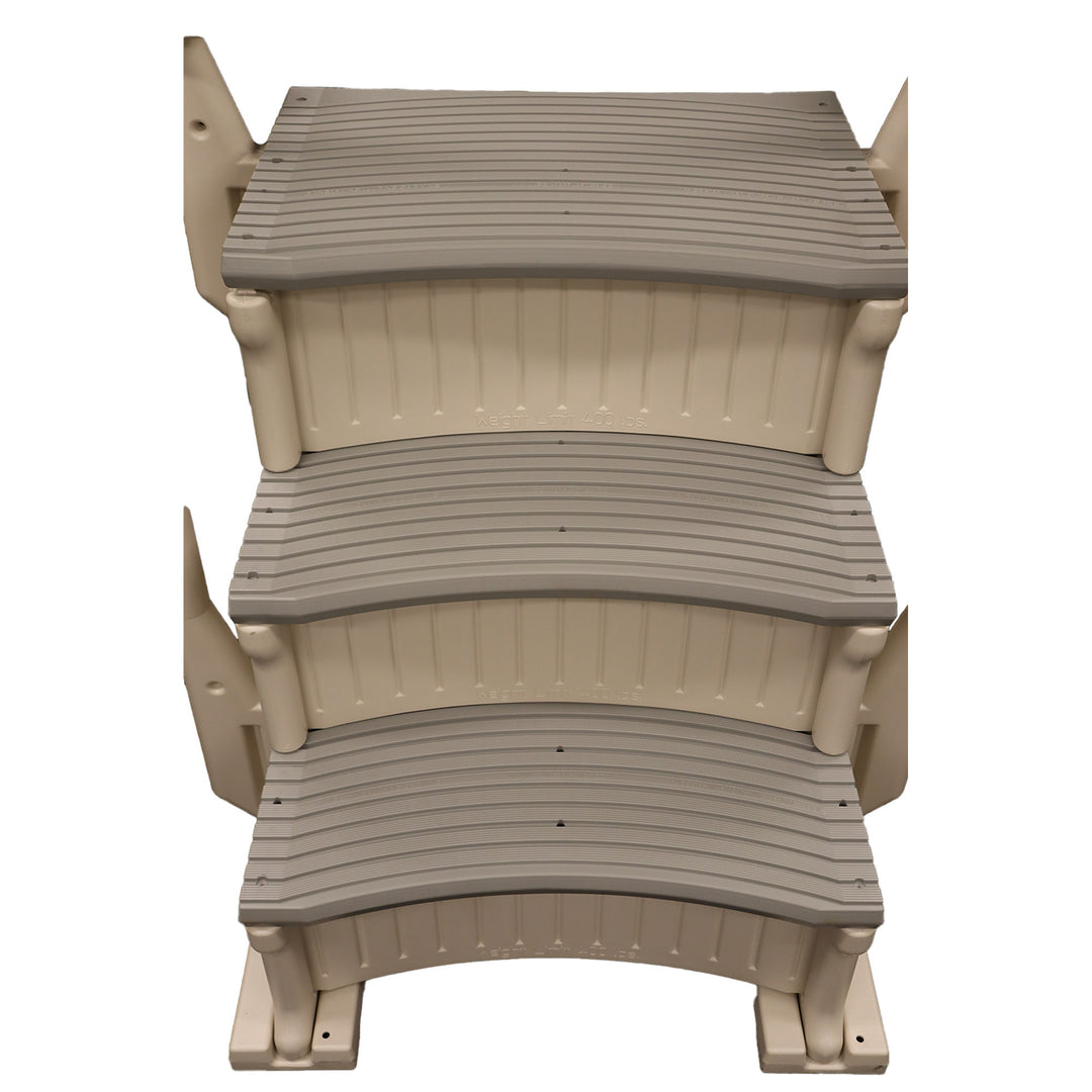 Confer Plastics Curved In-Pool 3 Step Ladder System, Stairs for In Ground Pool - VMInnovations