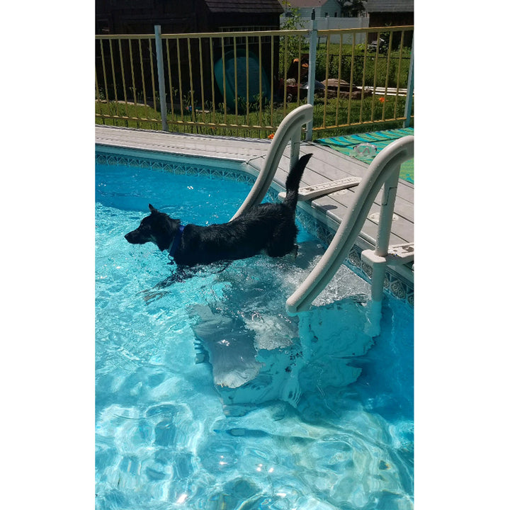 Confer Plastics Curved In-Pool 3 Step Ladder System, Stairs for In Ground Pool - VMInnovations