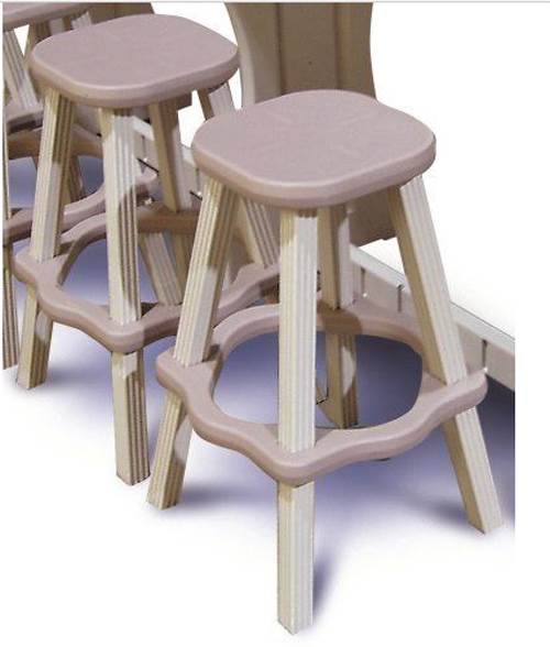 Leisure Accents 26" Tall Barstool Patio Set Outdoor Indoor Taupe/Beige, 2-Pack