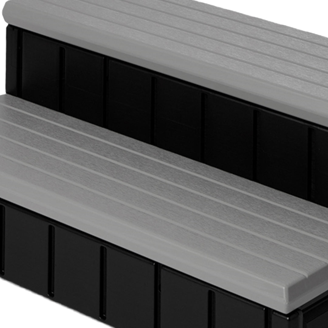 Confer Plastics Leisure Accents Deluxe Spa Steps, 36" Wide Hot Tub Stairs, Gray - VMInnovations