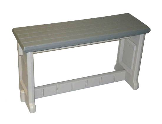 Leisure Accents Long Outdoor Indoor Deck Resin Patio Bench Gray/Beige - Open Box