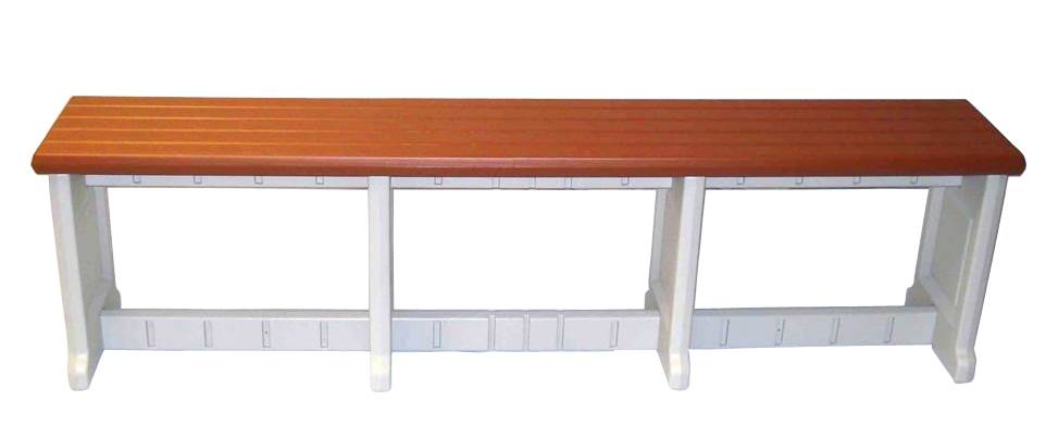 NEW Leisure Accents 74" Long Outdoor Indoor Deck Patio Resin Bench Redwood/Beige