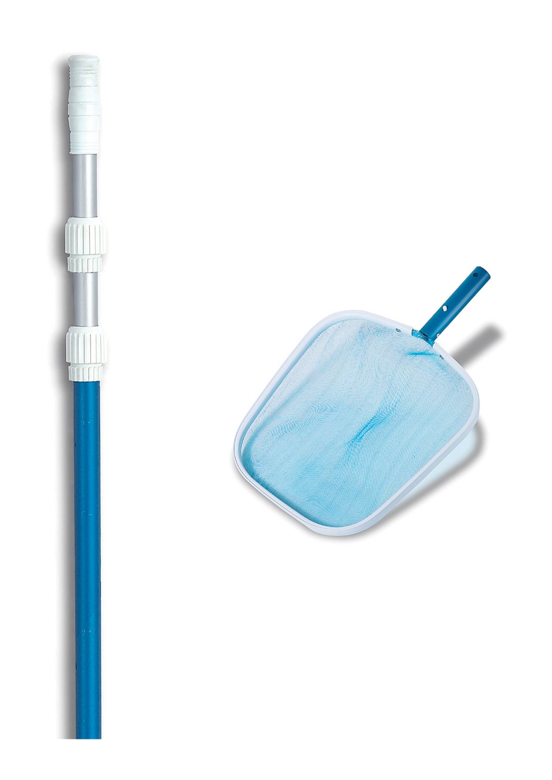 Swimline Hydrotools 8028 Swimming Pool Leaf Skimmer w/ 7-21' Telescopic Pole
