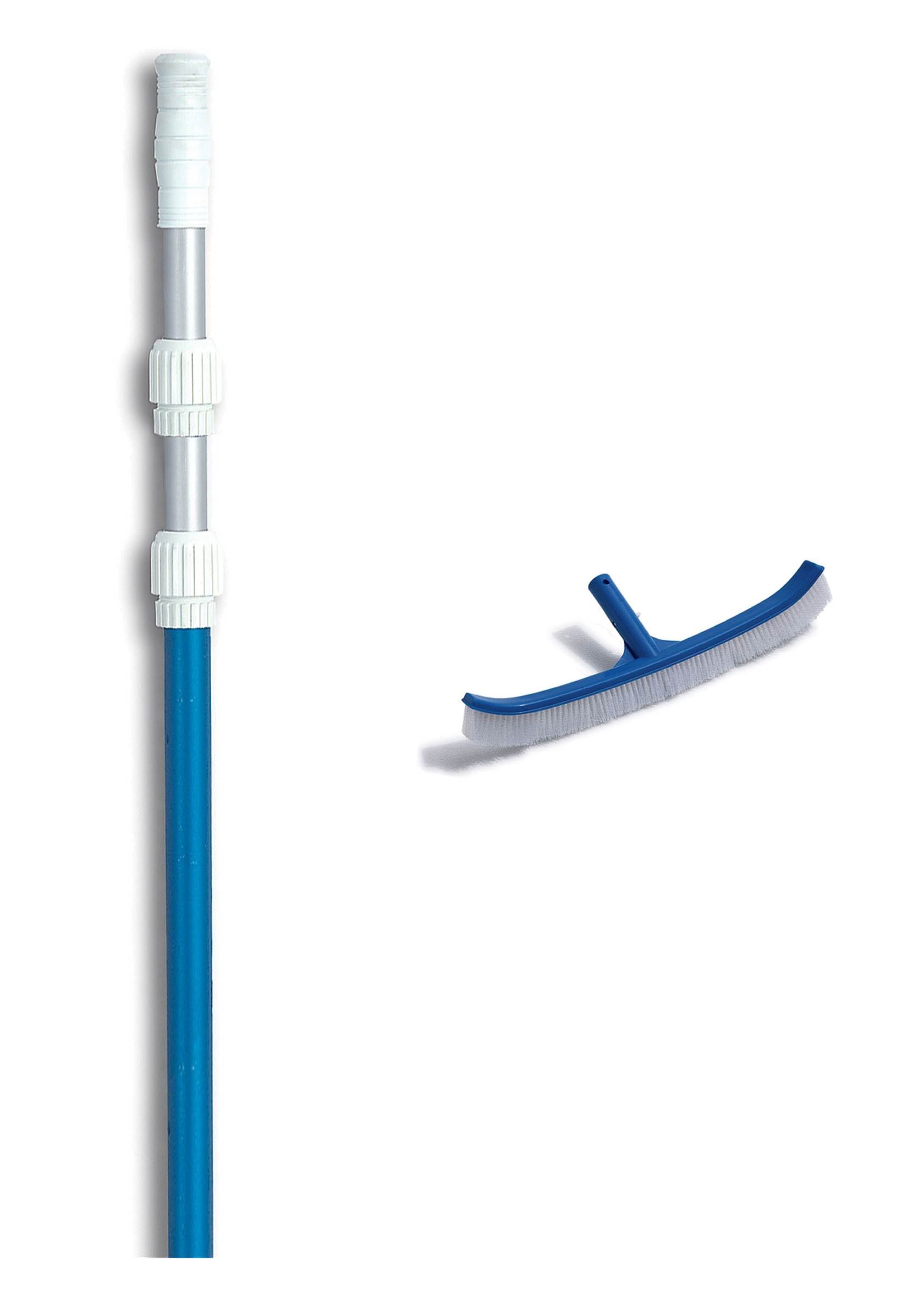 Hydrotools 8210 18" Curved Spa Pool Wall & Floor Brush w/ 7-21' Telescopic Pole