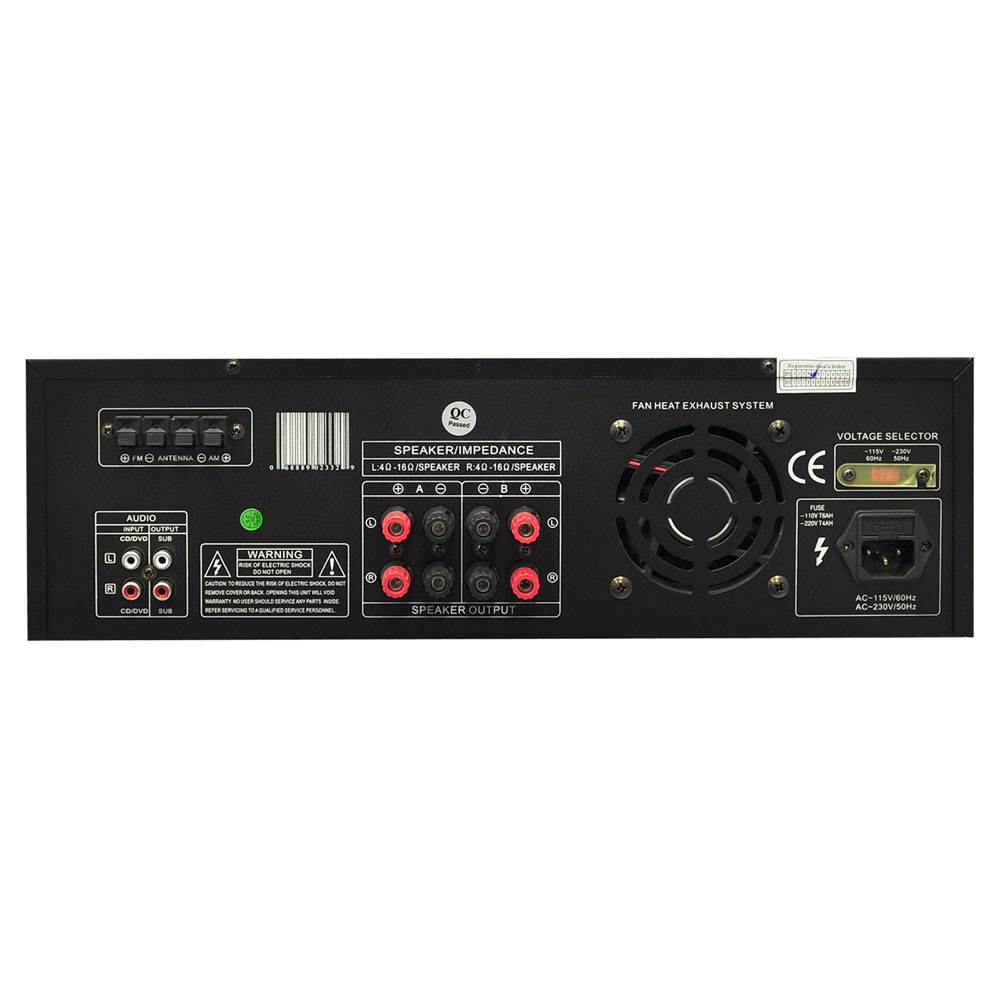 Pyle Pro 200 Watt Home Amp + 4 VM Audio Outdoor Speakers | PT260A + 2 x SR-WOD4