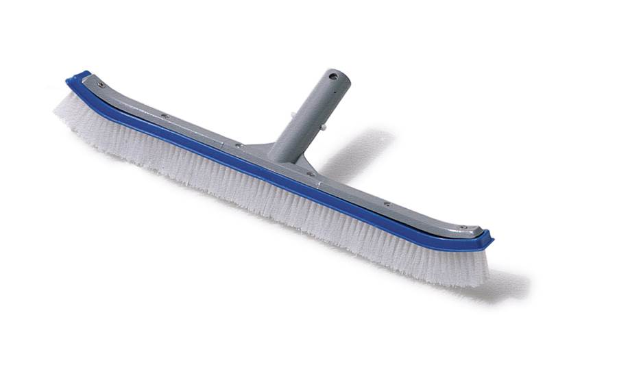Swimline 8220 18" Curved Pool Spa Aluminum Back Brush w/ 4-12' Telescopic Pole