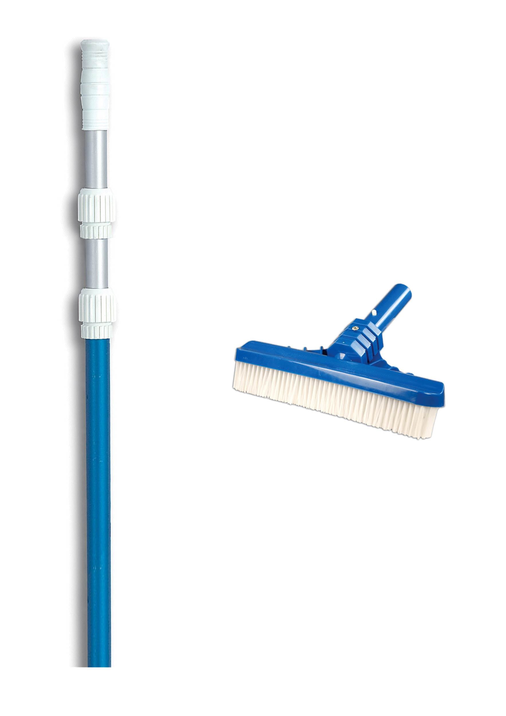 Hydrotools 8235 Swimming Pool 10" Wall Floor Pro Brush w/ 7-21' Telescopic Pole