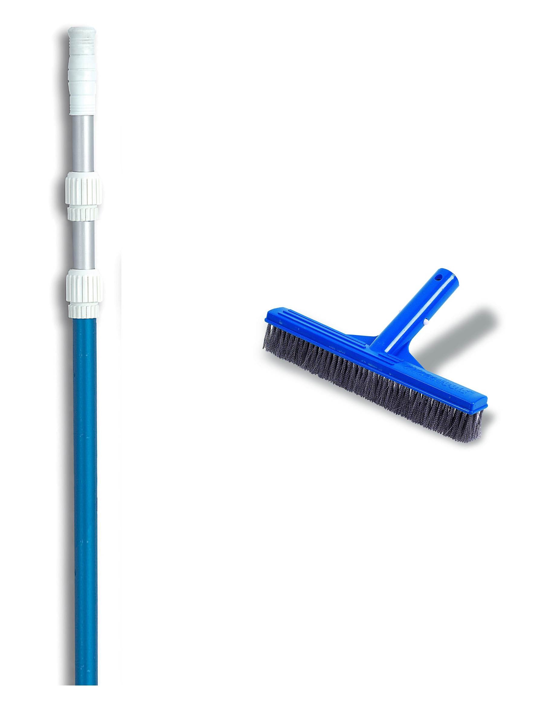 HydroTools 8240 10" Concrete Swimming Pool Steel Brush w/ 5-15' Telescopic Pole