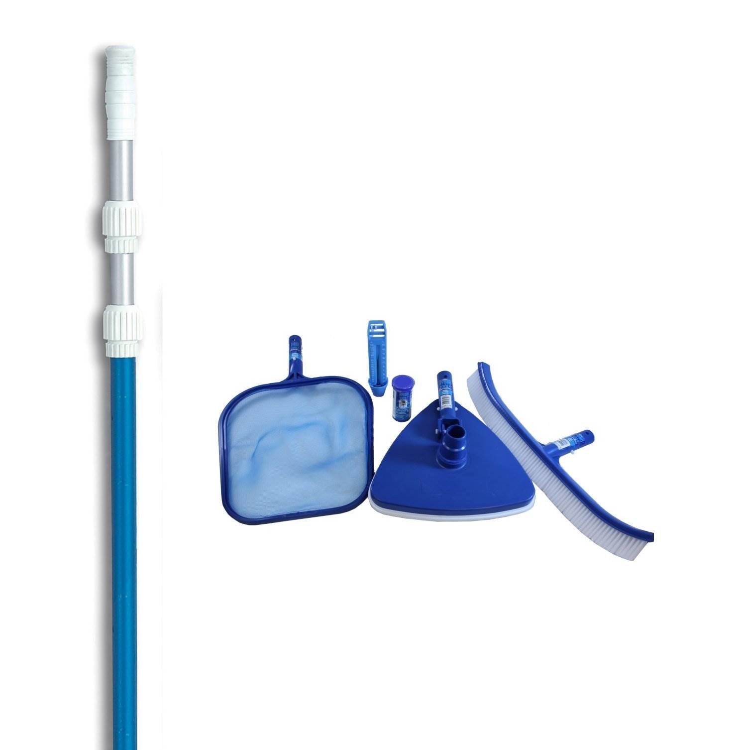 HydroTools 8611 Premium Pool Maintenance Kit + Strips w/ 5-15' Telescopic Pole
