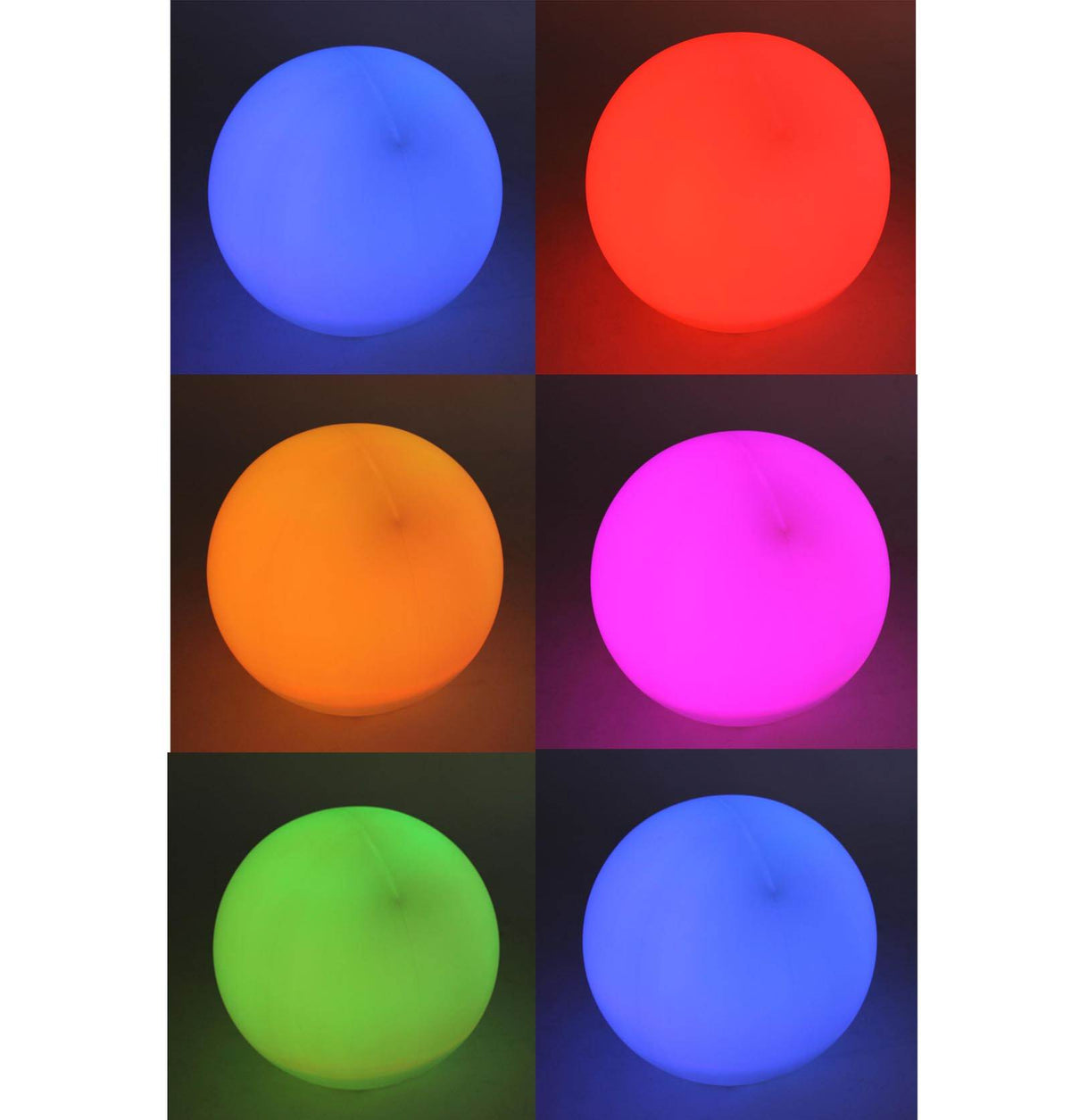 (6) Good Times Large Color Changing LED Waterproof Floating Pool Globe Lights