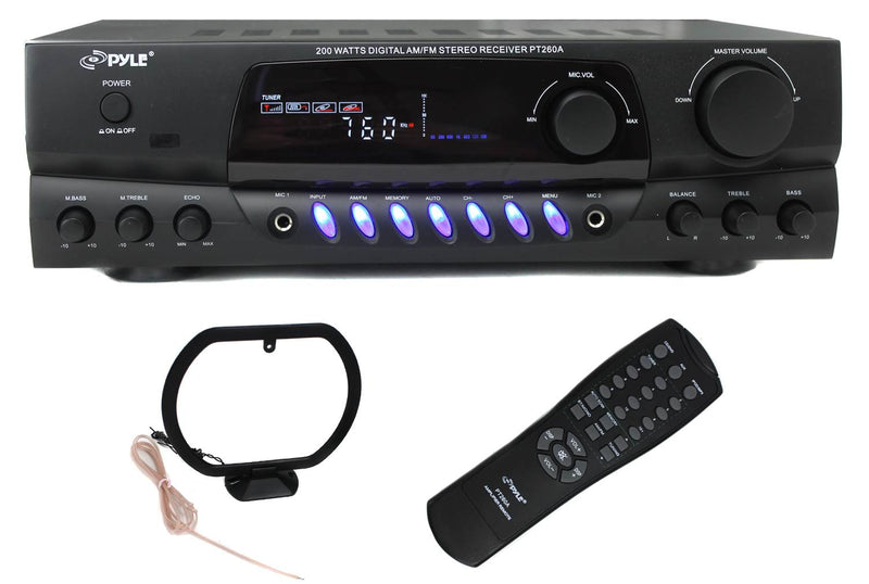 2) VM Audio SR-WOD4 Outdoor Speakers + Pyle Pro PT260A 200W Home Amplifier
