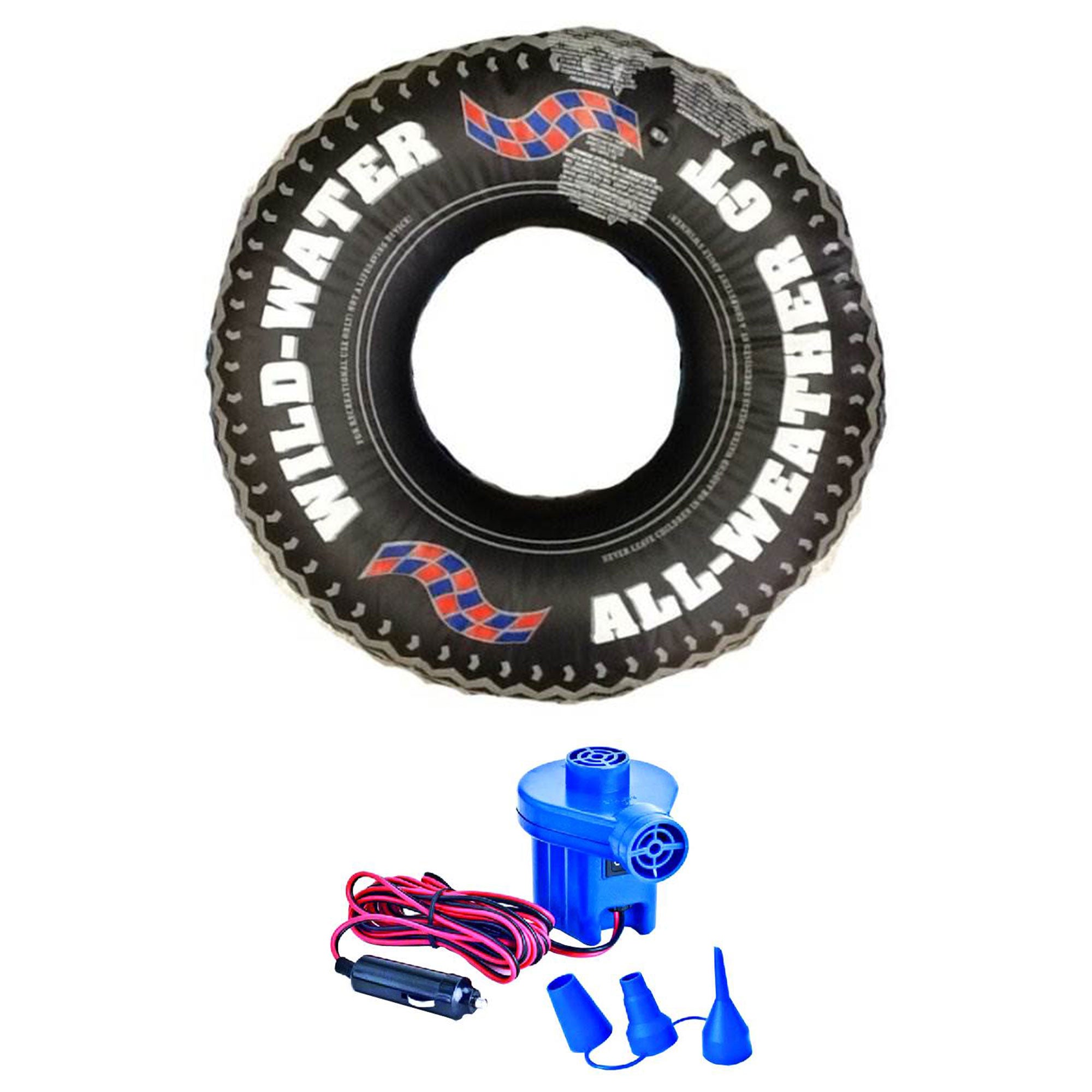 Swimline 36 Inch Inflatable Pool River Lake Floating Tire Tube w/Electric Pump