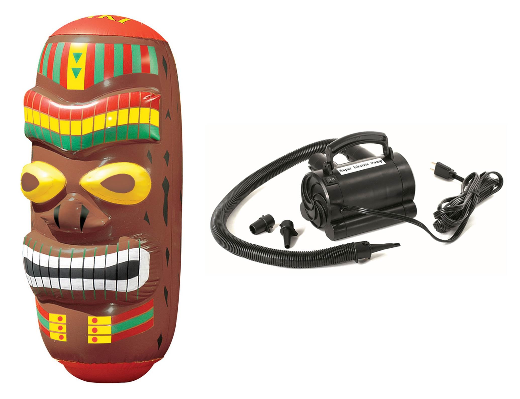 Swimline 90240 Swimming Pool Inflatable Tiki Totem Pole with Electric Air Pump - VMInnovations