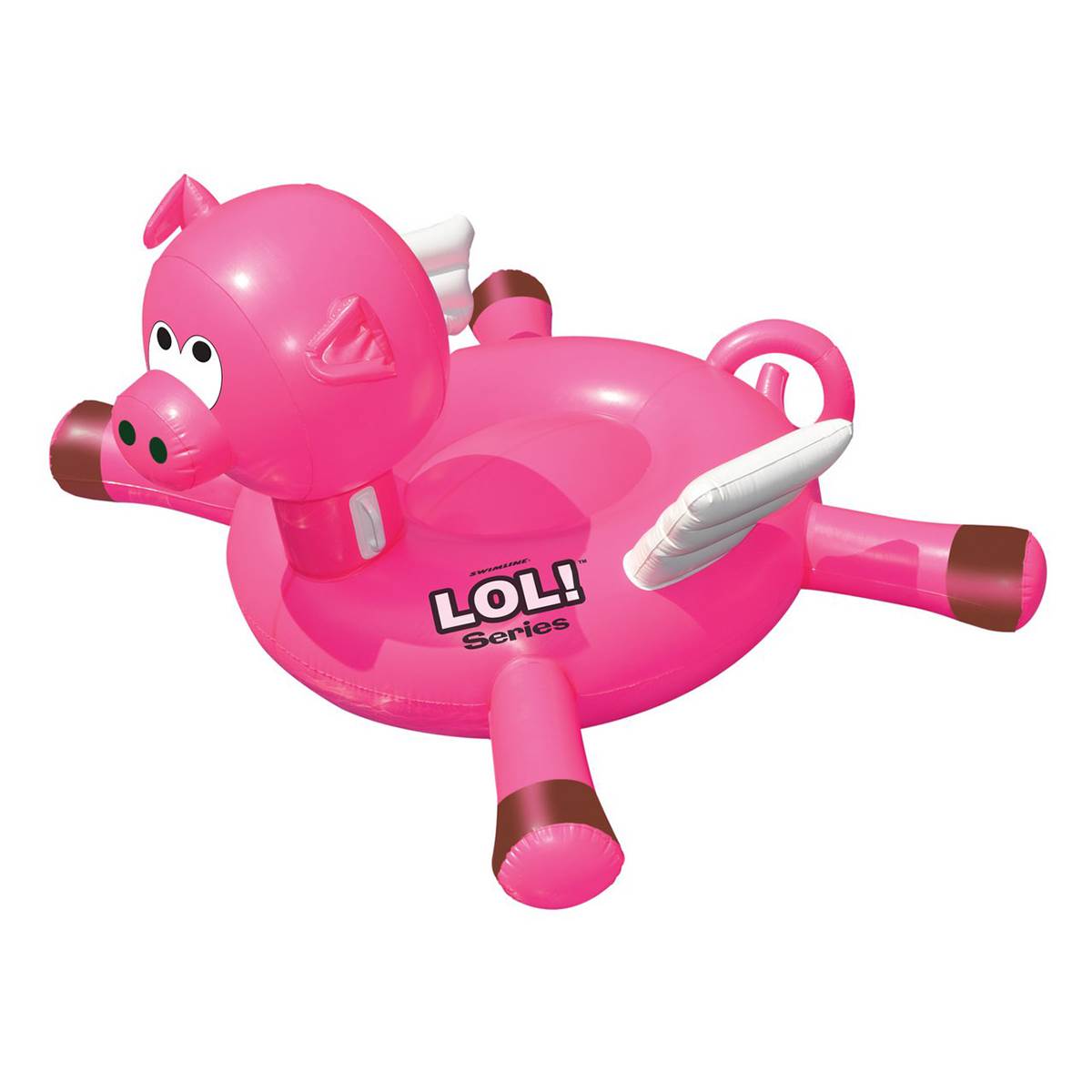 Swimline LOL! Series Inflatable Ride-On Flying Pig Swimming Pool Float (2 Pack)