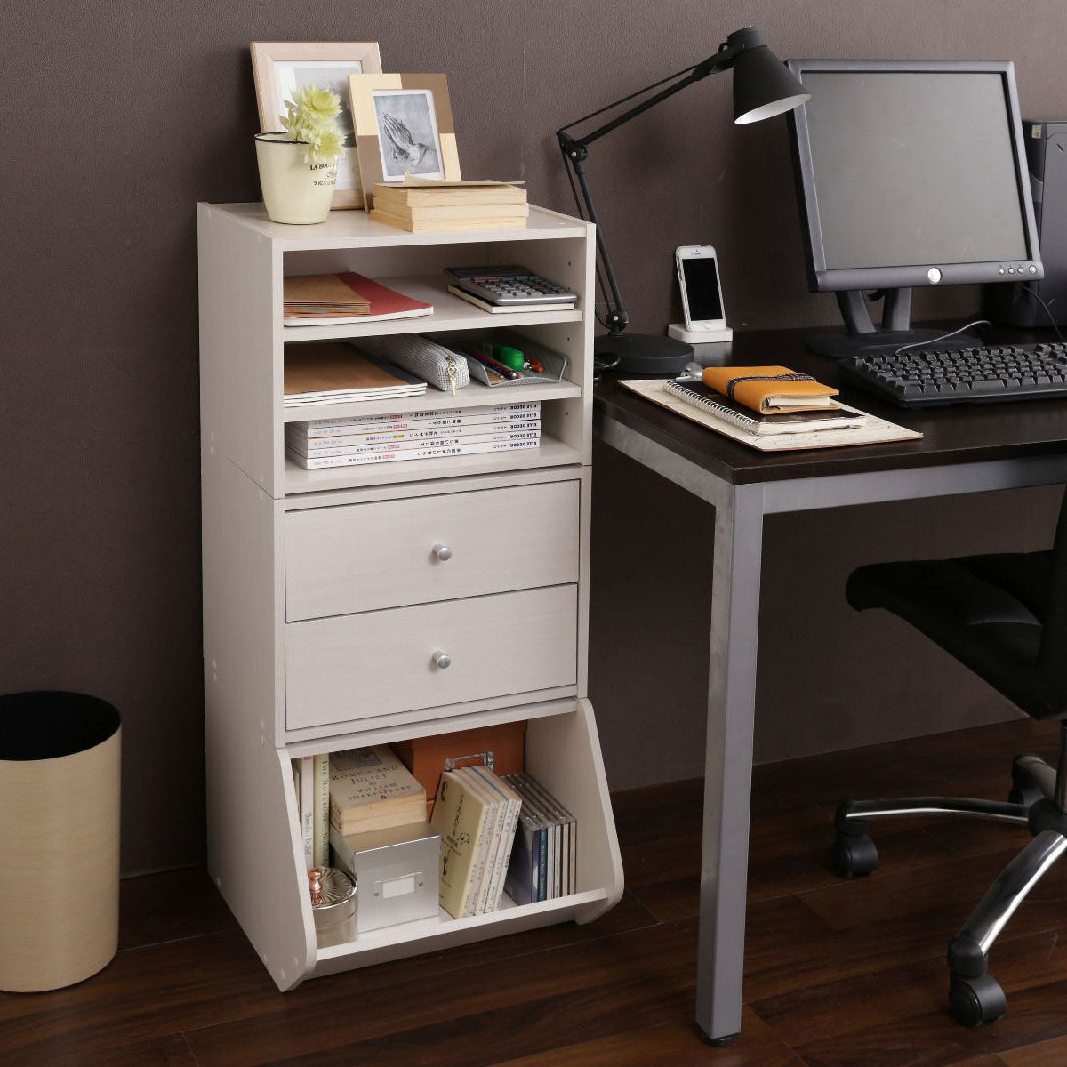 IRIS Tachi Series Modular Wood Stacking Storage Drawer Box Cabinet Cube, White
