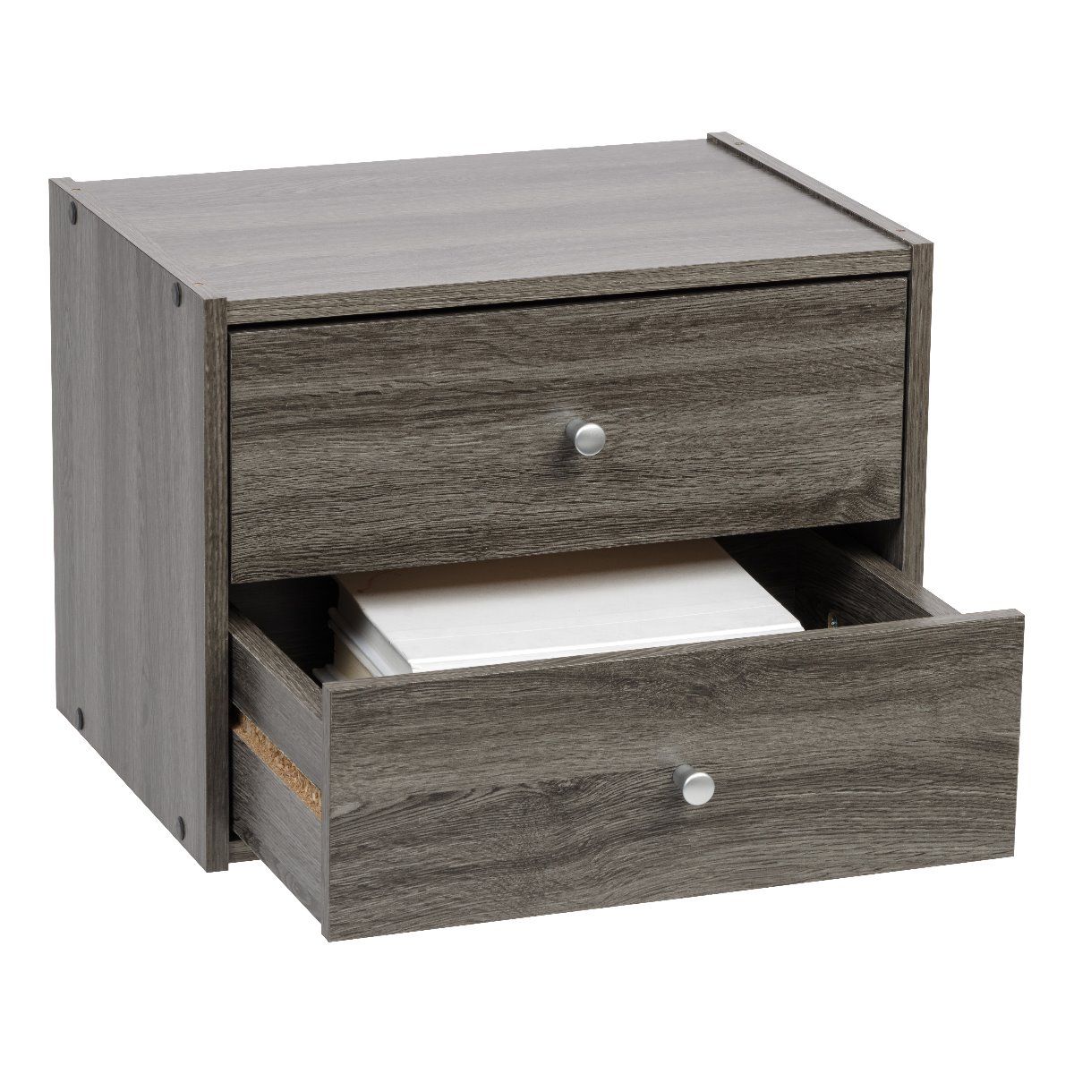IRIS Tachi Series Modular Wood Stacking Storage Drawer Box Cabinet Cube, Gray
