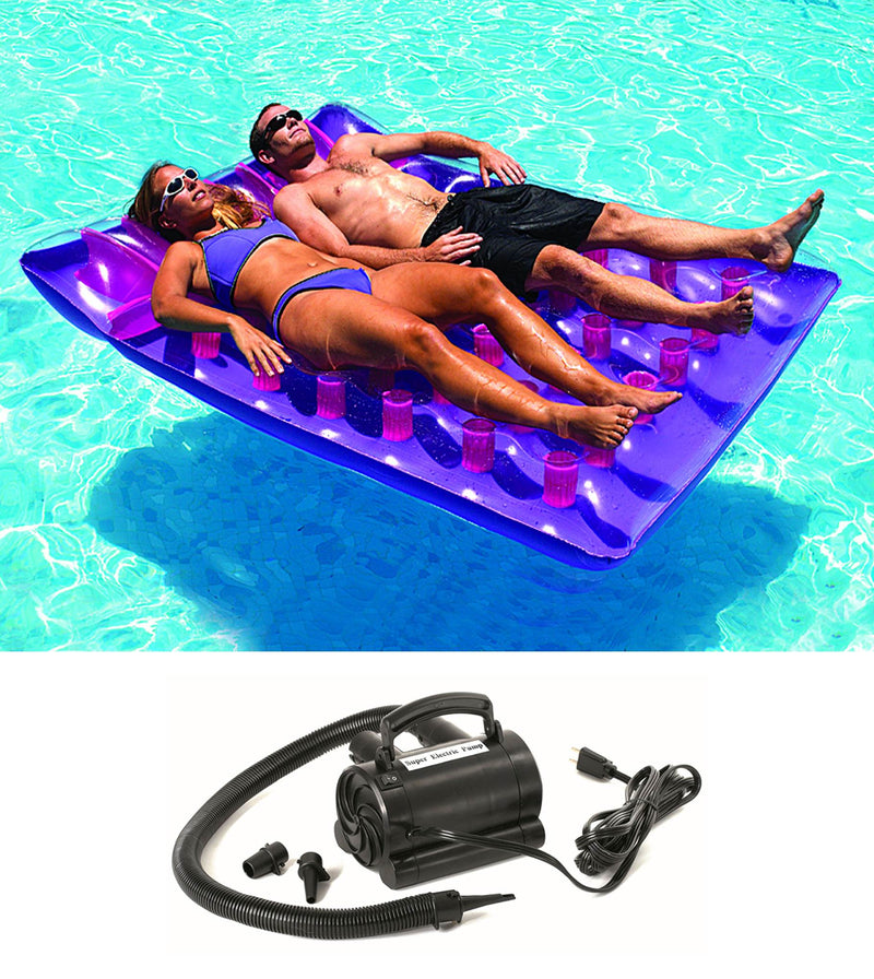Swimline 2-Person Inflatable Swimming Pool Float w/ 110 Volt Electric Pump