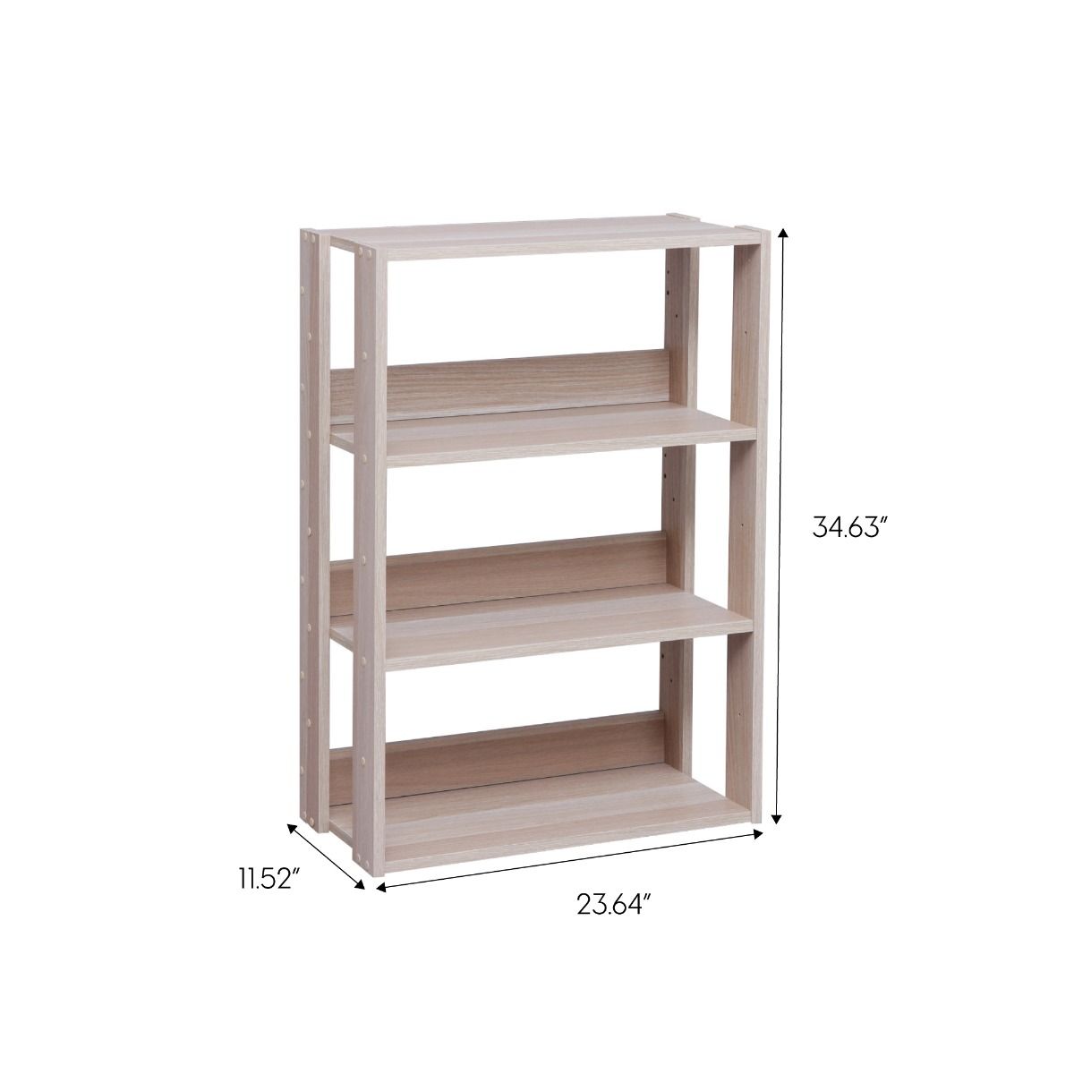 IRIS USA 596228 Mado 3 Shelf Wide Open Wood Rack Shelving Unit, Light Brown