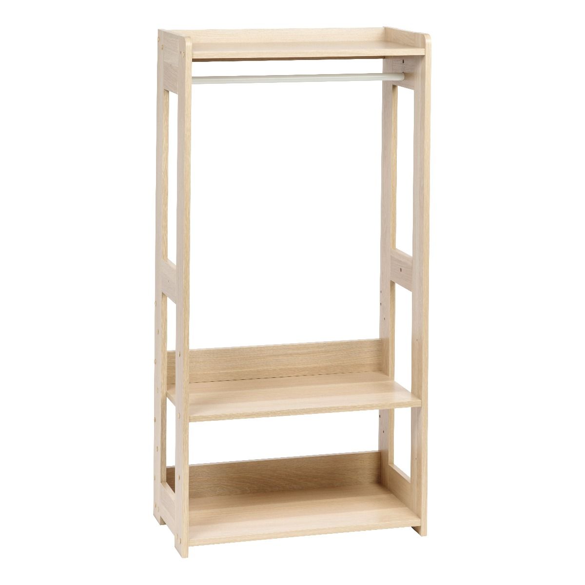 IRIS 2 Shelf Compact Wood Hanging Closet Clothing Clothes Rack, Brown (Open Box)