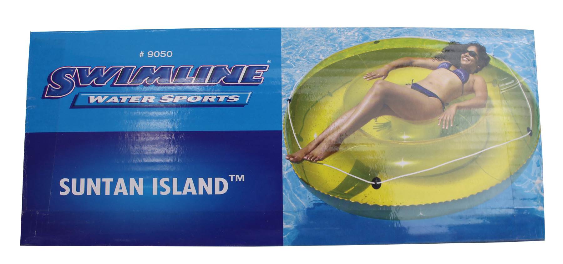 New Swimline 9050 Swimming Pool 72" Island Float Lounger w/ 110V Air Pump - VMInnovations