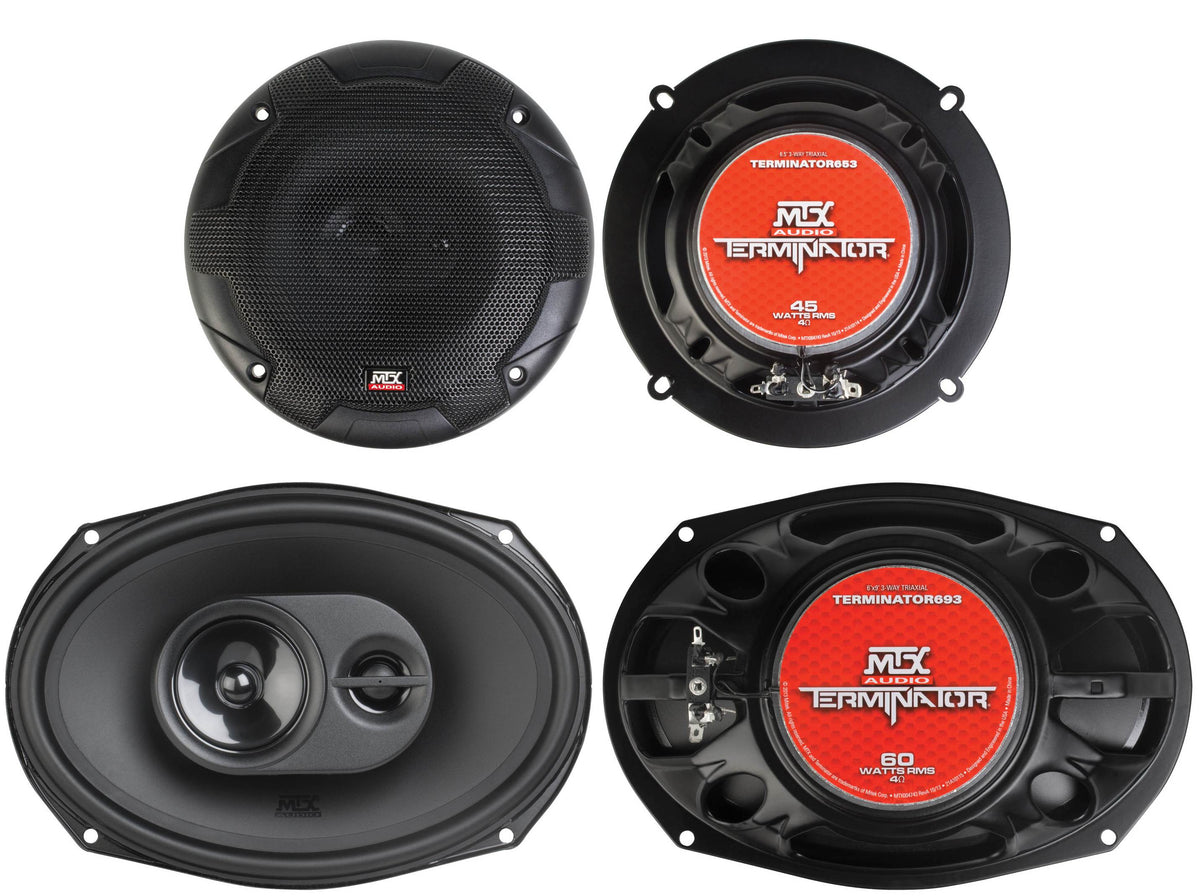 MTX TERMINATOR693 6x9" 90W + TERMINATOR653 6.5" 90W 3 Way Car Coaxial Speakers