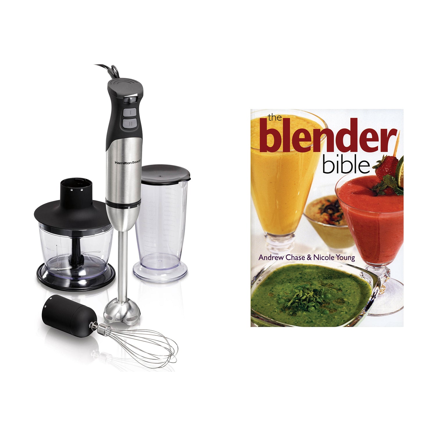 Hamilton Beach 59766 Variable Speed Hand Blender with The Blender Bible Cookbook - VMInnovations