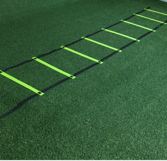 HolaHatha 20 Ft 12 Rung Adjustable Sports Agility Training Ladder, Yellow (Used) - VMInnovations