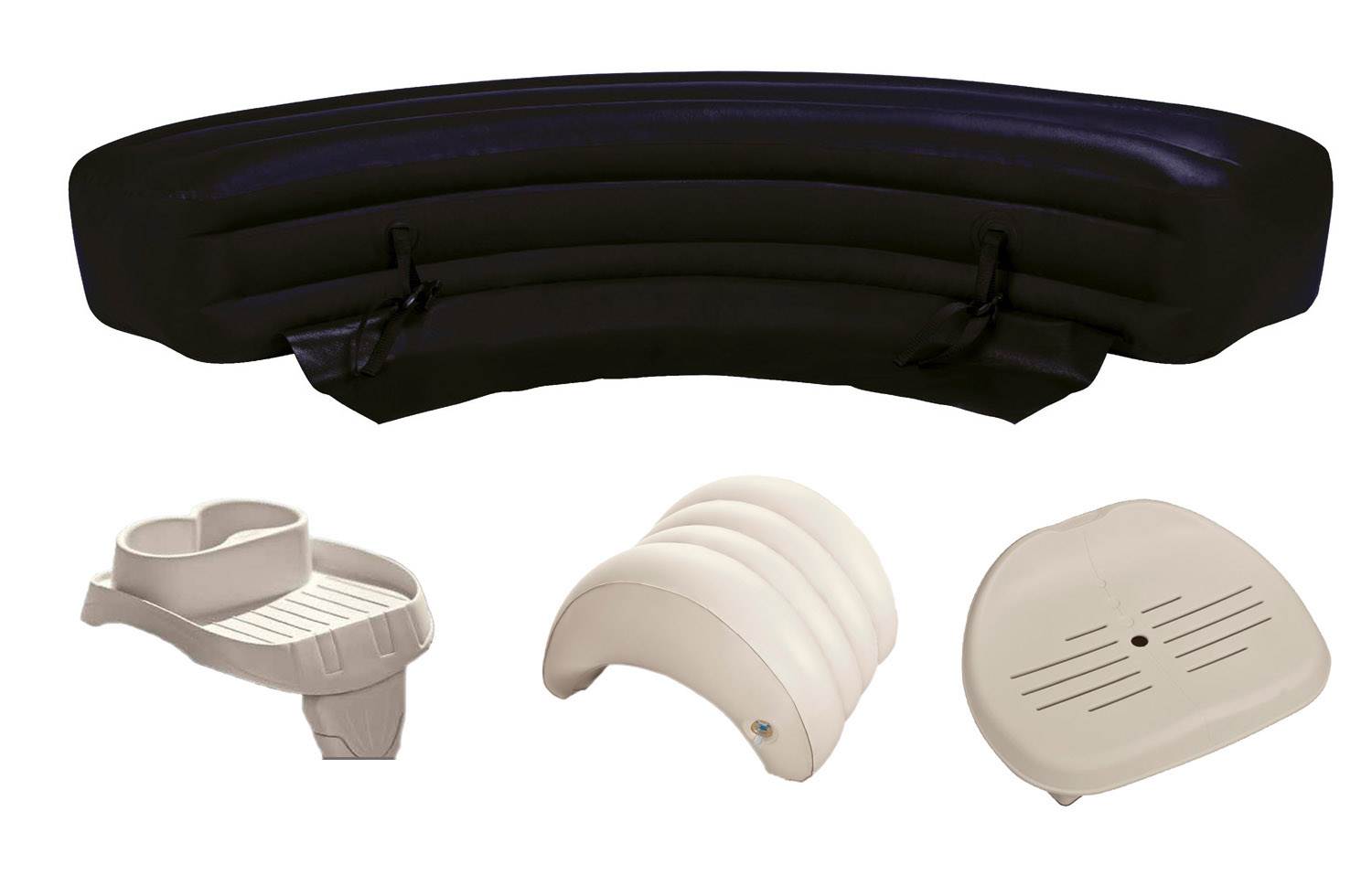 Intex PureSpa Hot Tub Accessories Package - Headrest, Bench, Seat, and Cupholder